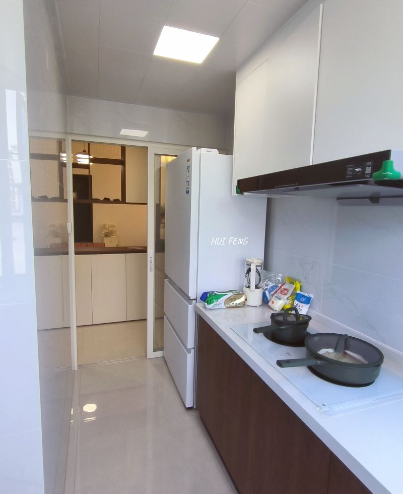 广州番禺汇峰装饰｜白云区80㎡奶油中古风装修厨房完工实景